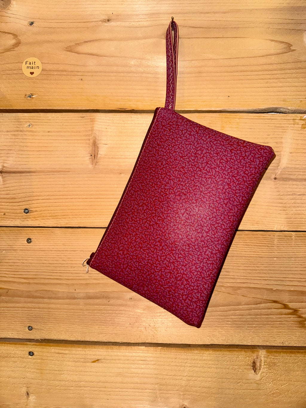 Pochette Plate Simili Fuschia / Tissu Cupcakes