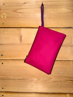 Pochette Plate Simili Violet / Tissu motifs Arabesques