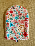 Gant de toilette en éponge bambou Floral Turquoise / Fuschia